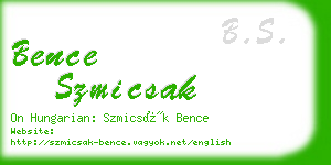 bence szmicsak business card